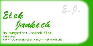 elek jankech business card